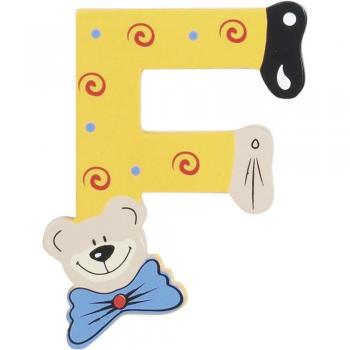 Letra de Madera Oso F Personalizable para Guardería - 10 cm