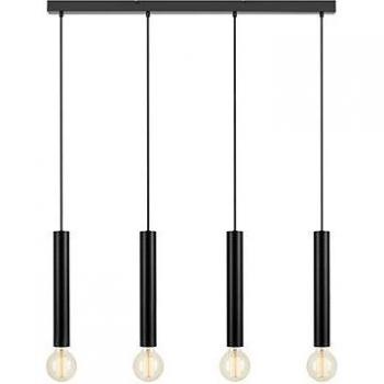 Lámpara de techo de metal negro con 4 bombillas, diámetro de 35,5cm