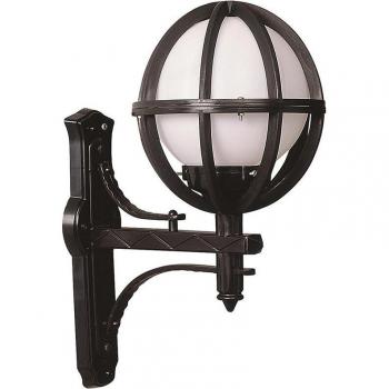 Aplique de pared para exterior WELLHOME, Estructura de ABS Color Negro, diseño en ángulo, tipo globo