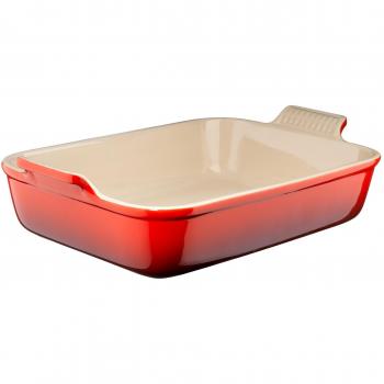 LE CREUSET Bandeja Rectangular, Cerámica de Gres, Cereza, 31x26cm