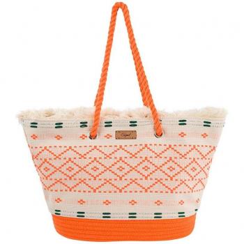 SKPAT - Bolso de playa Savona naranja con diseño moderno y cremallera