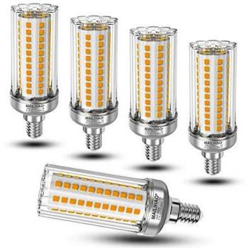 Bombilla LED E14, 16W Blanco Cálido 3000K, 1900LM, 120W 150W Incandescente Bombilla Equivalentes, Edison Tornillo E14 LED Maíz Bombillas, No regulable, Ángulo 360°, 5 unidades