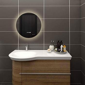 Espejo LED Antivaho Táctil Ø45 cm Volpe con luz seleccionable (Cálido-Neutro-Frío)