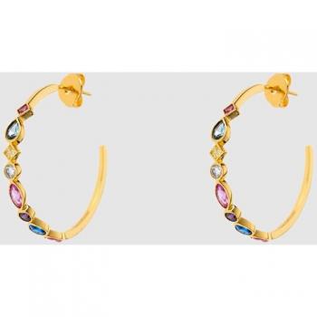 Pendientes Agatha Criollas Arco Multicolor Dorado