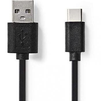 Cable USB 2.0 A Macho a USB-C Macho 15W 480 Mbps 0.10 m Negro PVC