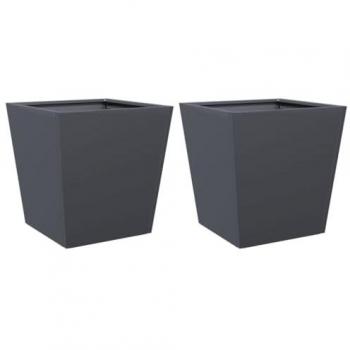 vidaXL Garden Planters Anthracite 2 pcs 40x40x40 cm Steel