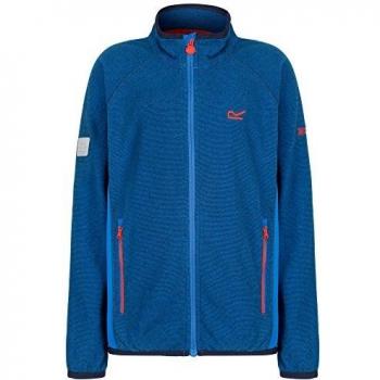 Regatta Micropolar de Rayas de niño Bramar de Cremallera Completa y elásticos Extol Laterales Fleece, Unisex niños, Oxford Blue/Oxford Blue, 7-8