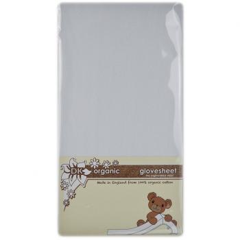 DK Glovesheets - Sábana para cuna de viaje,100 % algodón orgánico, color blanco, 95 x 65 cm