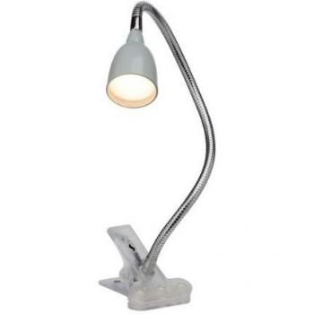 Lámpara de mesa LED Antony con pinza ajustable, 200 lm, titanio y plata, 2,4W