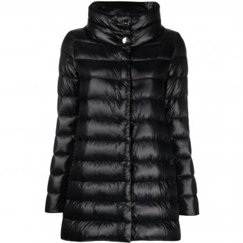 Herno Women's Amelia Midi Down Jacket in Black | Size 38 | PI0505DIC12017Z9300