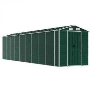 Green Garden Shed 191x810x198 cm Galvanised Steel