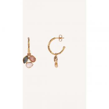 Pendientes Rosella chapados en oro 18kt con piedras naturales