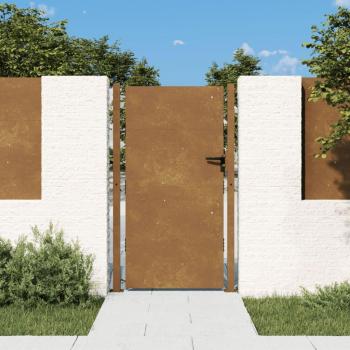 Puerta de jardín acero corten 105x205 cm marrón vidaXL