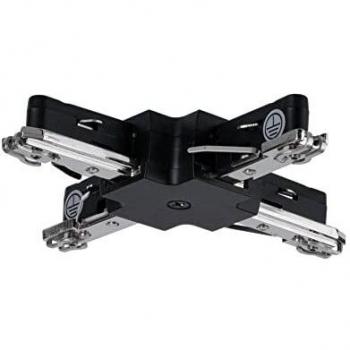 Conector en X Paulmann URail rígido negro mate 230V, 104x104 mm, máximo 1.000 W