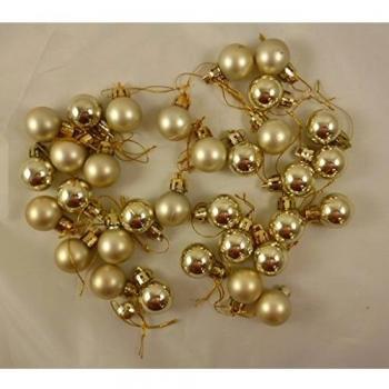 32 x 25mm Mini bolas de Navidad - Oro Pálido - decoraciones para árboles de Navidad