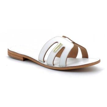 Damia Women's Leather Mules - White Casual Slip-On Shoes