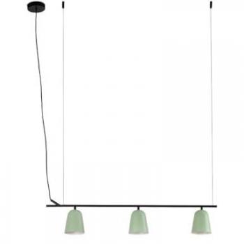 Lámpara Colgante Lineal Verde Mate Faro Studio 3 Luces E14