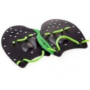 Madwave Palas Natación Pro Verde, Negro - Palas de natación, color verde y negro, diseñadas para mejorar la técnica y fuerza en el entrenamiento acuático