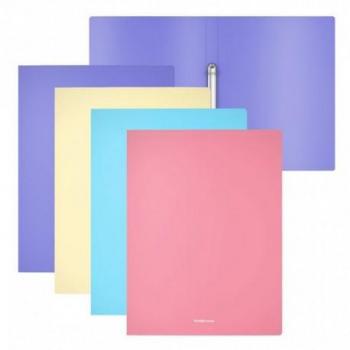 Erichkrause Pack de 4 Carpetas con Anillas Matt Pastel - 2 Anillas de 24mm - Tamaño A4 - Colores Surtidos-59217