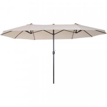 Sombrilla Outsunny Doble Manivela Beige 240x460x270 cm