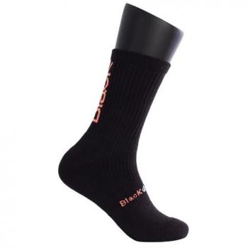 Black Crown - Calcetines Pro Altos - 70% Poliéster, 28% Algodón, 2% Elastano, Negro con Letras en Coral