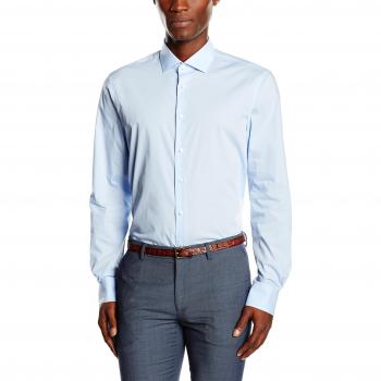 Tommy Hilfiger Poplin Strech-Camisa Hombre    Azul azul Large