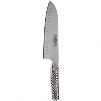 Global Knives G-80 Fluted Santoku Knife with 18cm Blade, CROMOVA 18 Stainless Steel