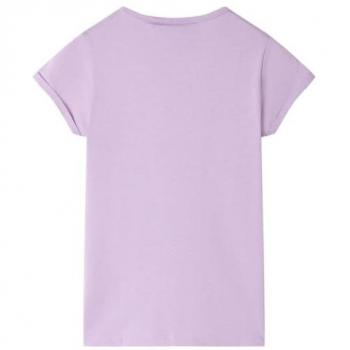 Camiseta Infantil Lila 140, Top de Manga Corta para Niñas