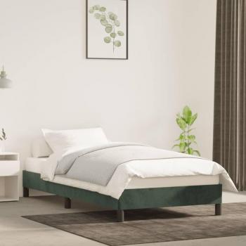 Bañador de terciopelo verde oscuro 90x200 cm con estructura de cama de terciopelo verde 90x200 cm Vidaxl Verde