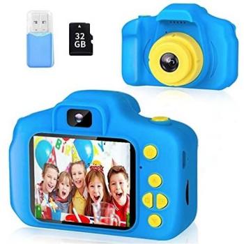 ZStarlite Cámara Digital para Niños, 1080P 2.0 HD Selfie Video Cámara Infantil, Regalos Ideales para Niños Niñas de 3-10 Años, con Tarjeta TF 32 GB, Lector de Tarjetas