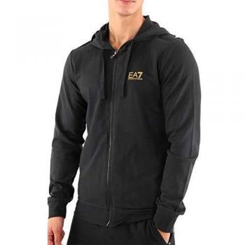 EA7 Men's Core Soft Black Sweatshirt Hoodie