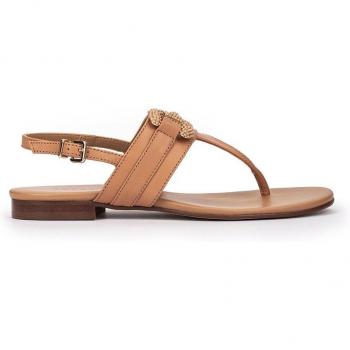 Sandalias planas de piel en color camel - modelo SALEM