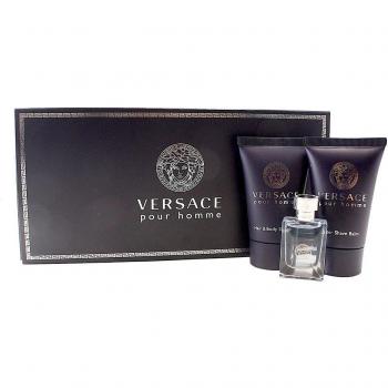 Versace Pour Homme Gift set: 5ml Eau De Toilette + 25ml After Shave Balm +25ml Hair & Body Shampoo