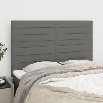 Cabeceros de tela gris oscuro (4 unidades) 72x5x78/88 cm