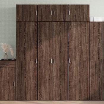 Aparador alto de madera de ingeniería marrón roble 70x42,5x185 cm Vidaxl