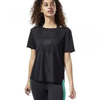 Reebok Os Perf tee Camiseta, Mujer, Black, 2XS