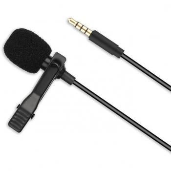 XO MKF01 Micrófono de Solapa para Smartphone con Conexión Jack 3.5mm y Clip de Sujeción