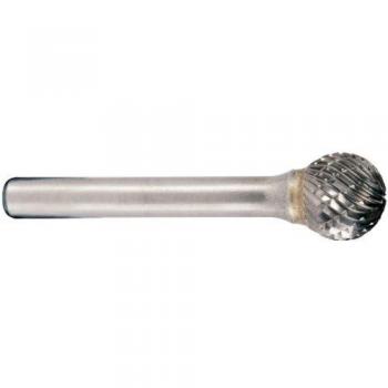 Metabo 628351000 628351000-Fresa esférica dentado en Cruz 9,6 x 54 mm Longitud Trabajo 8 mm vástago de 6 mm, 0 V, Negro, Normal