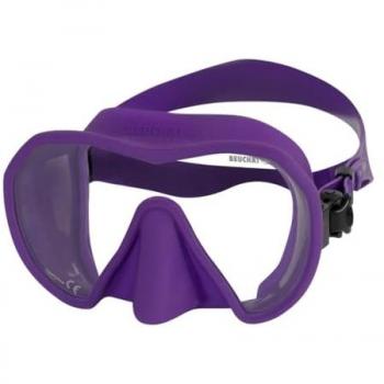 Máscara de buceo Beuchat Maxlux S Lila (UNICA) - Diseño hidrodinámico, lente de vidrio templado, campo de visión amplio, marco flexible y cómodo, ajuste fácil con hebillas, ideal para