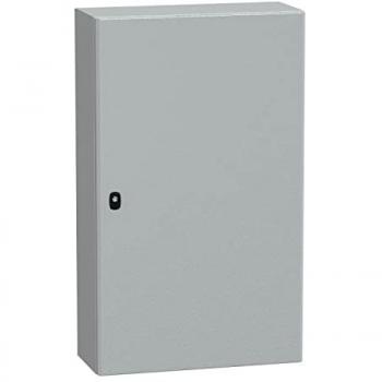 Caja metálica de acero Schneider Electric NSYS3D10625, IP66, dimensiones 1000 x 600 x 250 mm, puerta completa sin placa de montaje, resistencia IK10, color RAL7035