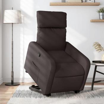Sillón reclinable elevable de tela en gris claro, gris oscuro y negro, cómodo para dormitorio y relax, también disponible en marrón oscuro