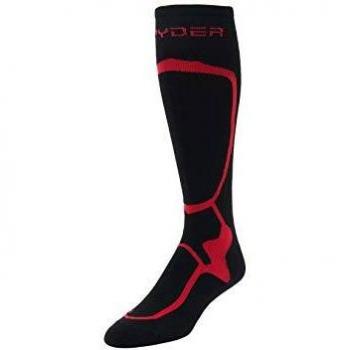 Spyder Pro Liner - Calcetines de esquí para hombre, Hombre, calcetines de esquí, 185204, negro /rojo, Medium
