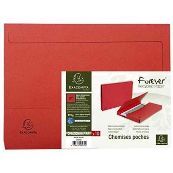 Exacompta 46975E - Lote de 10 Bolsas Forever® 290, Color Rojo
