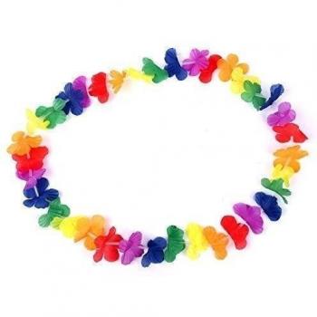 Schramm Onlinehandel S/O - Juego de 100 cadenas de flores multicolor con diseño hawaiano
