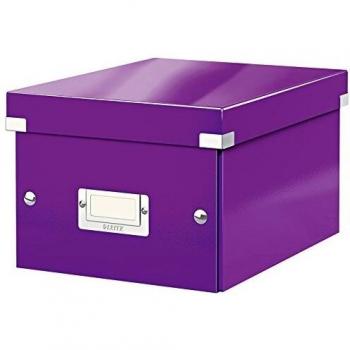 Caja de almacenamiento de cartón Leitz Click & Store Wow Formato S, DIN A5, color violeta