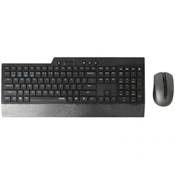 Kit de teclado + mouse Rapoo 8200T Conjunto inalámbrico con tecnología multimodo Bluetooth y 2.4GHz, ratón óptico de 1600 dpi - Negro