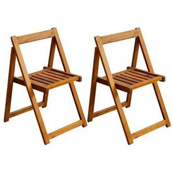 Solid Acacia Wood Folding Garden Chairs – Set of 2