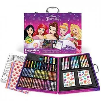 CRAYOLA Maletín del Artista Princesas Disney, 115 Piezas, Regalo para niñas, Actividades Creativas, años 5,6,7,8+