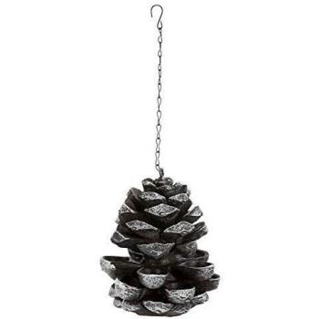 Dispensador de Comida para Mascotas Piña, Poliéster/Metal, 19 x 23 x 19 cm, Marrón/Blanco