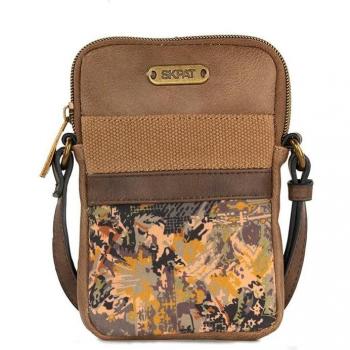 SKPAT Bolso Bandolera para Móvil Florencia con Protección RFID 312721 en Color Marrón